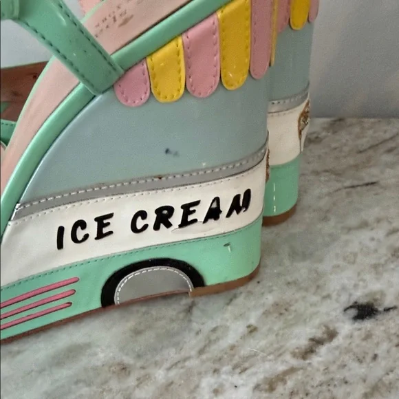 Kate Spade Pastel Wedge Sandals with Ice Cream Design size 6.5 - Picture 3 of 8